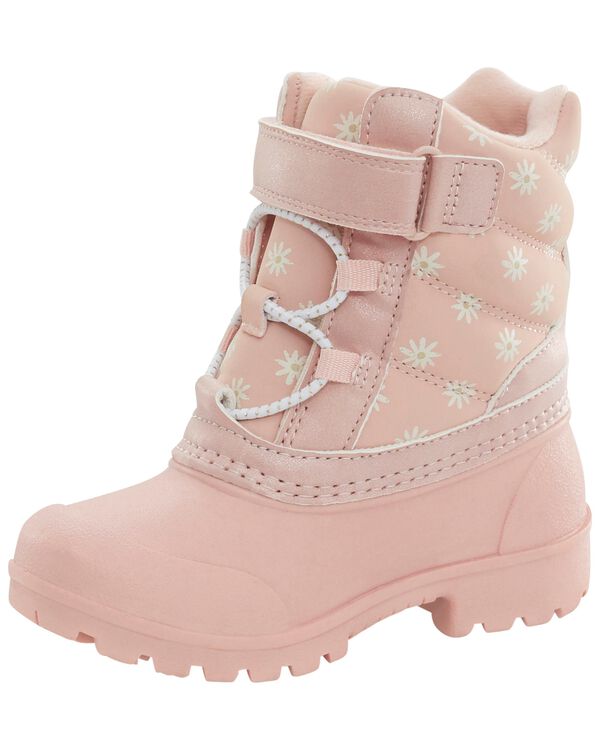 Pink Toddler Floral Snow Boots