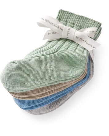 Baby Girl 4-Pack No-Slip Socks Made with Organic Cotton, 