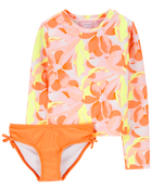 Kid Floral 2-Piece Rashguard Set, image 4 of 5 slides