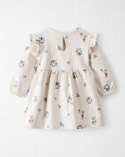 Baby Organic Cotton French Terry Dress in Berry Blossom Print, image 2 of 7 slides