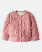 Toddler Girl Quilted Long-Sleeve Fashion Jacket - Pink, image 1 of 4 slides
