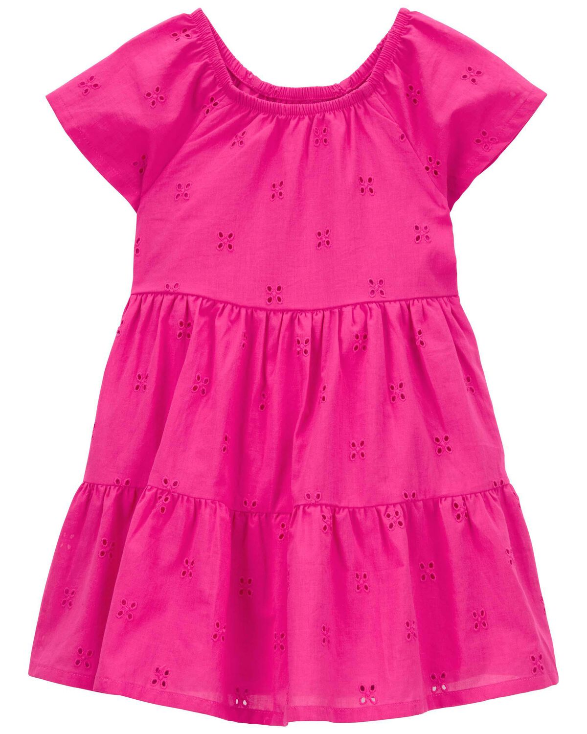 Pink Toddler Eyelet Tiered Dress
