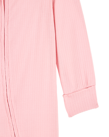 Baby Girl Solid 2-Way Zip PurelySoft Sleep & Play Pajamas - Pink, 