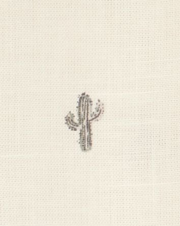 Baby Boy 3-Piece Cactus Short & Hat Set - Ivory/Green, 
