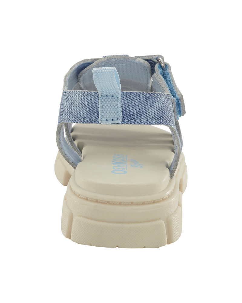 Toddler Strappy Denim Sandals - Blue, image 3 of 7 slides