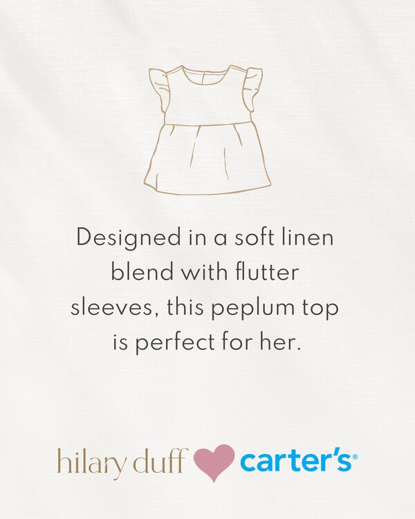 Baby Hilary Duff Flutter Peplum Linen Top