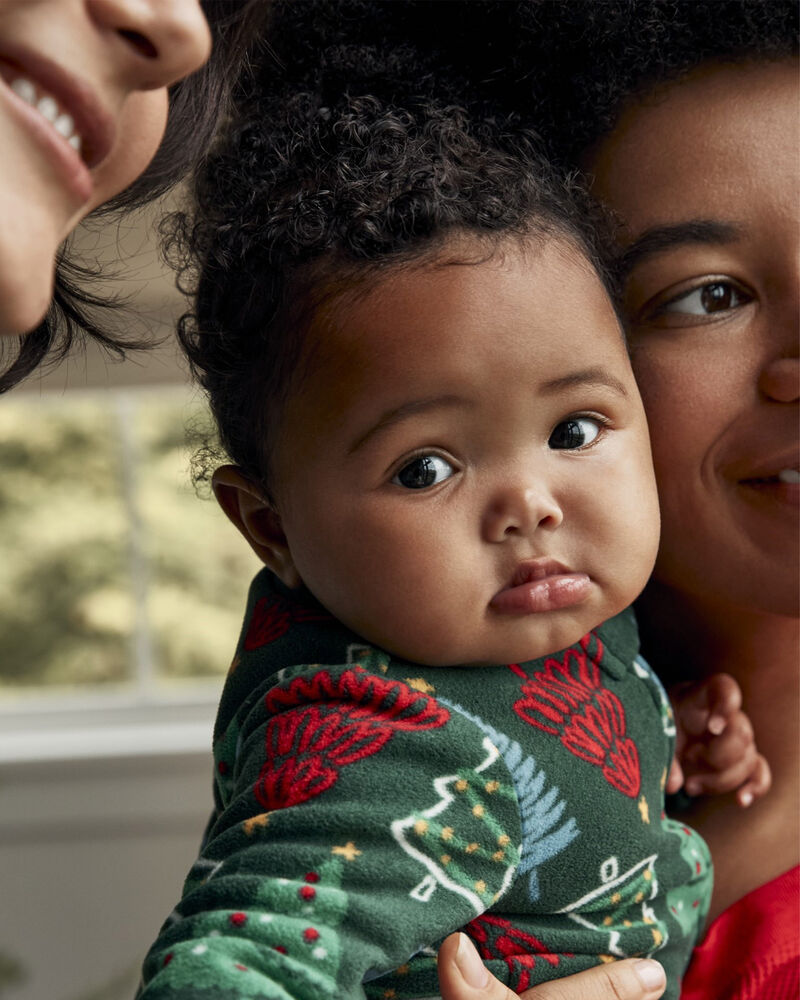 Baby 1-Piece  Christmas Tree Fleece Footie Pajamas
, image 3 of 5 slides