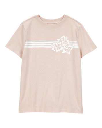 Kid Floral Short-Sleeve Graphic Tee - Khaki, 