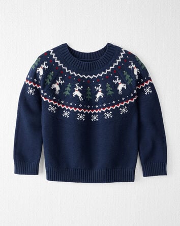 Toddler Fair Isle Organic Cotton Sweater, 