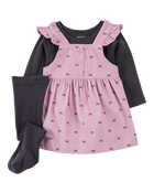 Baby 2-Piece Tee & Bow Corduroy Jumper Set, image 1 of 6 slides