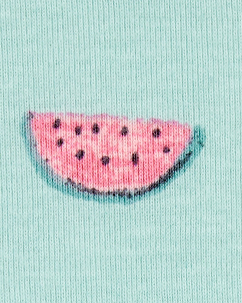 Toddler 4-Piece Watermelon Print 100% Snug Fit Cotton Pajamas - Green/Pink, image 2 of 4 slides