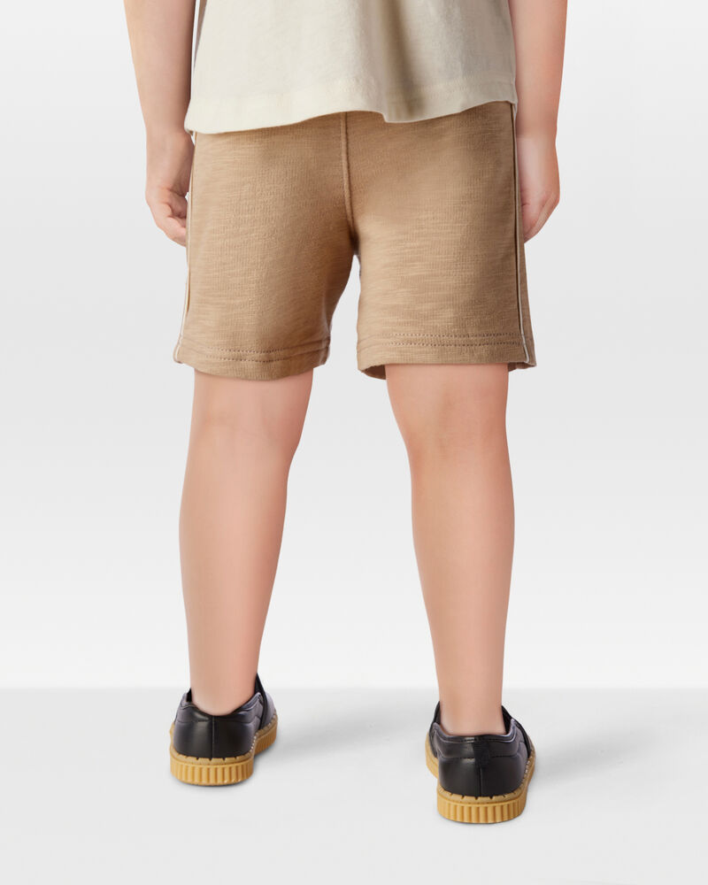 Toddler 2-Piece Striped Short-Sleeve Tee & Pull-On Shorts Set - Cream/Brown, image 8 of 8 slides