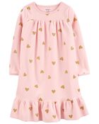 Hearts Fleece Nightgown, image 1 of 3 slides