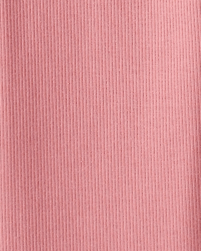 Kid Organic Cotton Rib Drawstring Leggings in Dark Blush, image 4 of 5 slides