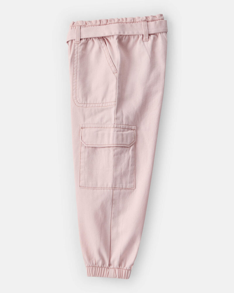 Toddler Girl Cotton Cargo Joggers - Pink, image 3 of 5 slides