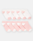 Girls 10-Pack No Show Socks - Pink/White, image 1 of 2 slides