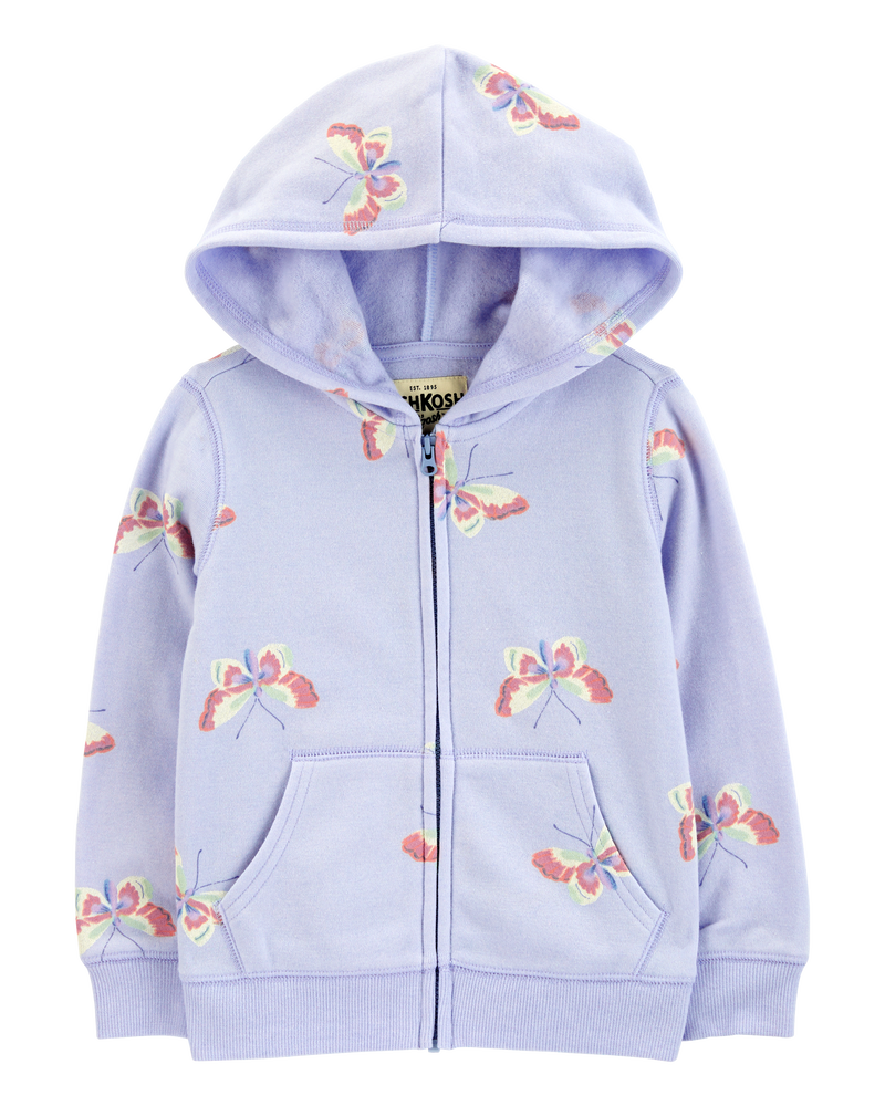 Baby Butterfly Print Fleece Jacket, image 1 of 3 slides