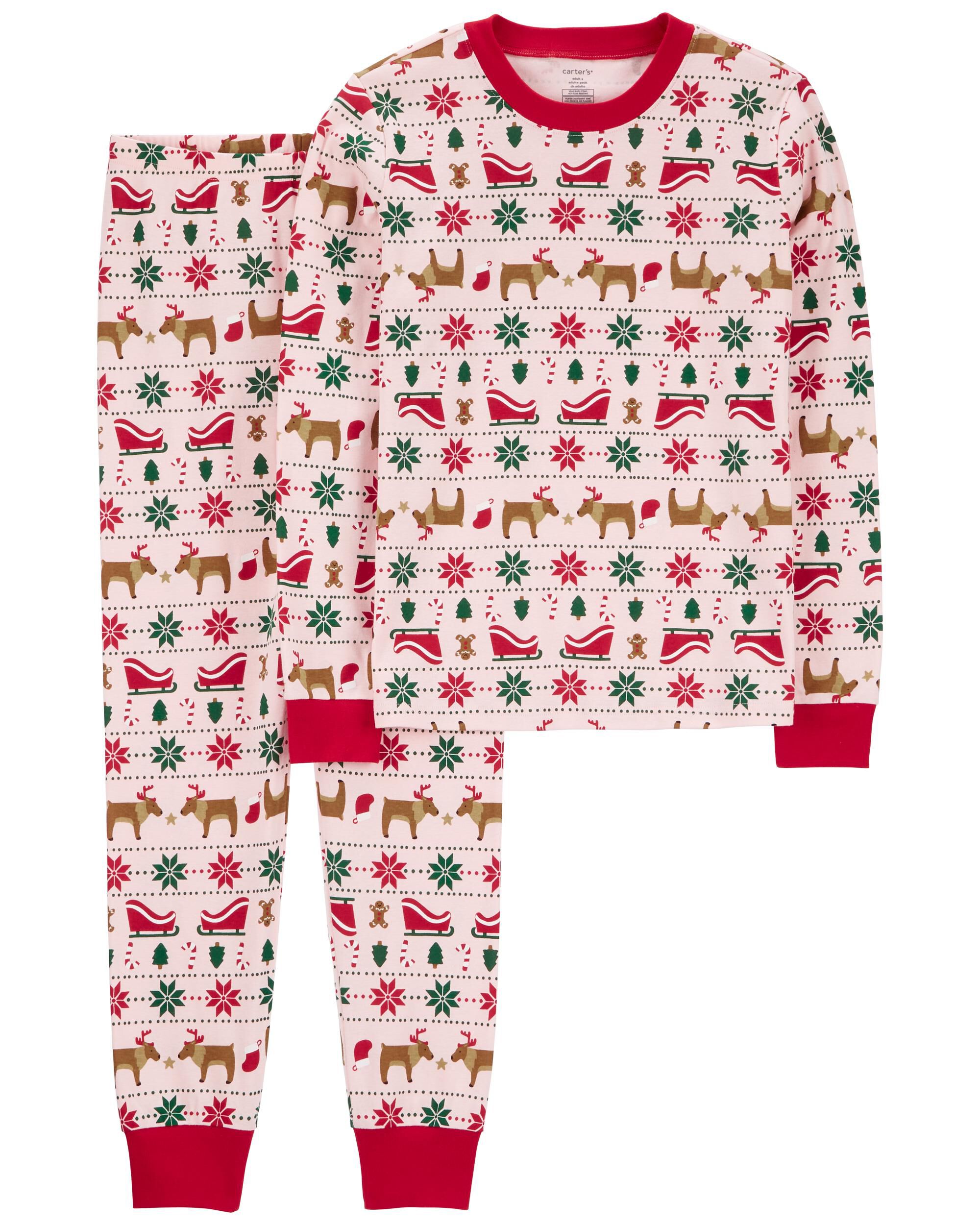 Adult 2 Piece Fair Isle 100 Snug Fit Cotton Pajamas