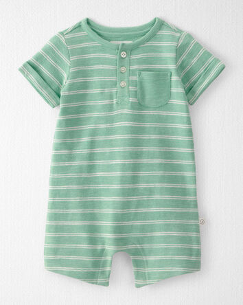 Baby Short-Sleeve Romper Made with Organic Cotton in Stripes, 