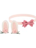Pink - Baby 3-Pack Bunny Hair Clips & Headwrap