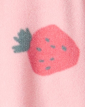 Toddler 1-Piece Strawberry Fleece Footie Pajamas - Pink, 