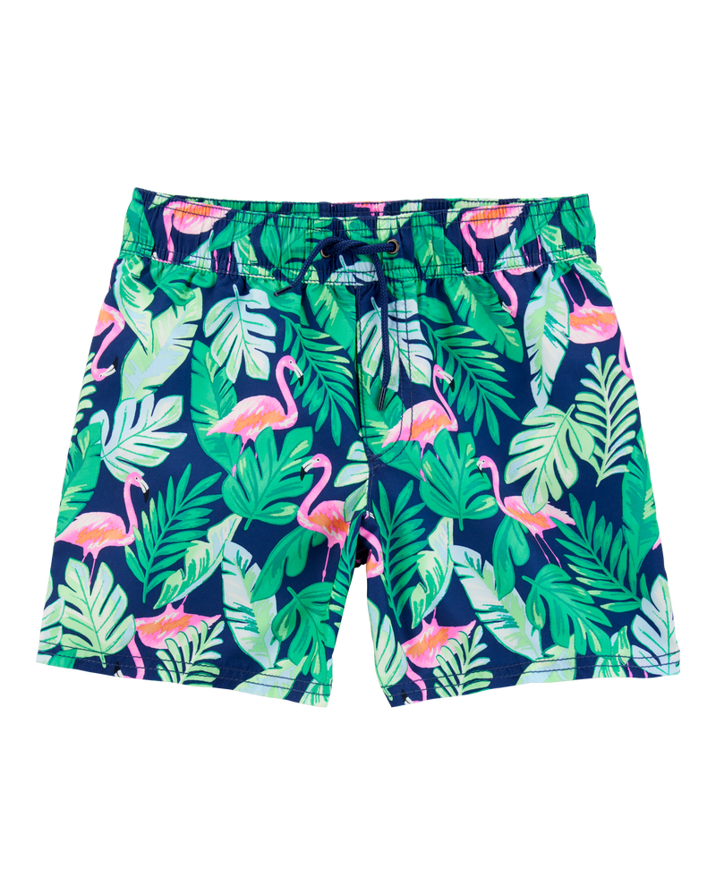 Boys Tropical Print Swim Trunks, image 1 of 4 slides
