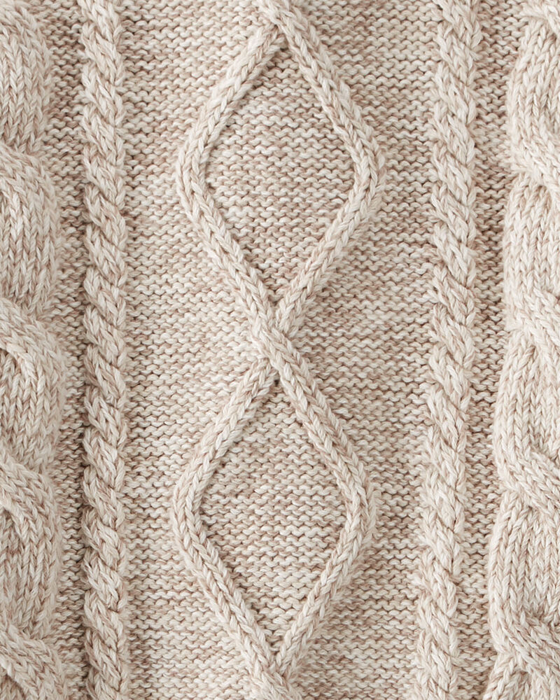 Baby Organic Cotton Cable Knit Sweater in Toasted Wheat
, image 3 of 4 slides