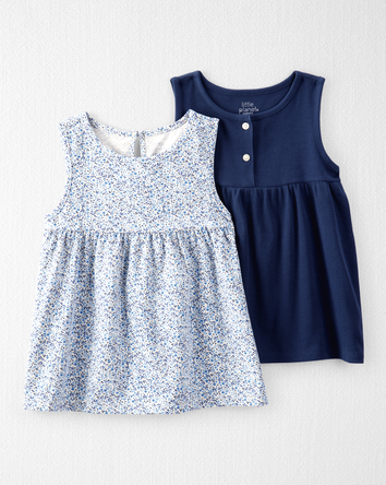 Kid 2-Pack Organic Cotton Knit Tanks, 
