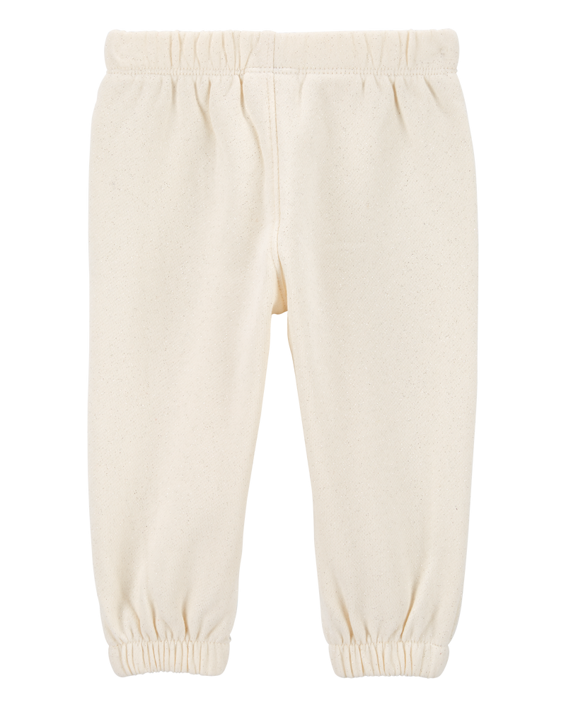 Baby Girl Glitter Pull-On Fleece Joggers, image 2 of 4 slides