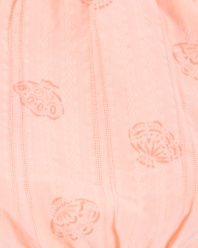 Baby Seashell Pull-On Cotton Shorts - Coral, image 3 of 4 slides