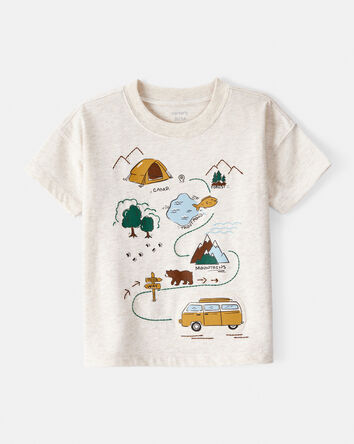 Toddler Boy Camping Short-Sleeve Graphic Tee - Ivory, 