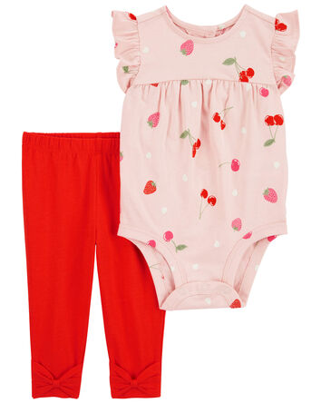 Baby 2-Piece Fruit Bodysuit Pant Set, 