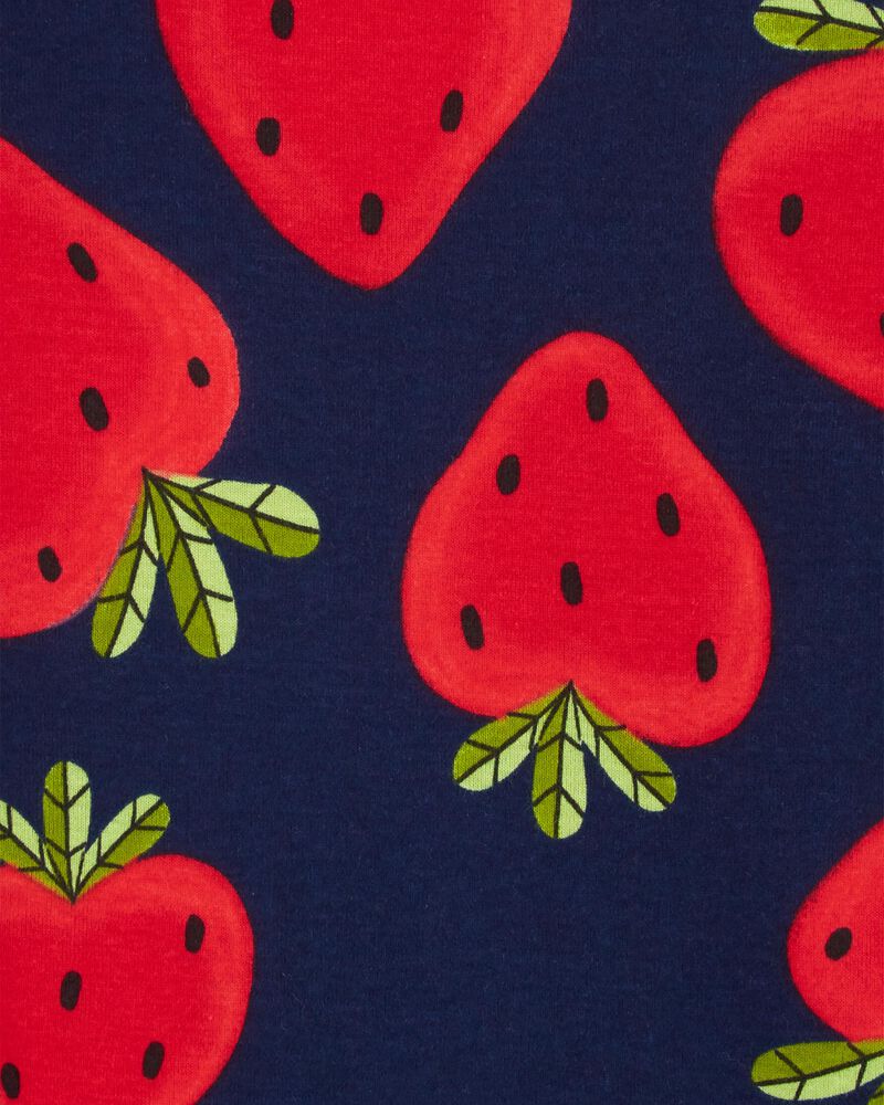 Kid 4-Piece Strawberry 100% Snug Fit Cotton Pajamas, image 3 of 4 slides