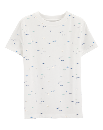 Boys Shark Cotton-Blend Tee - White, 