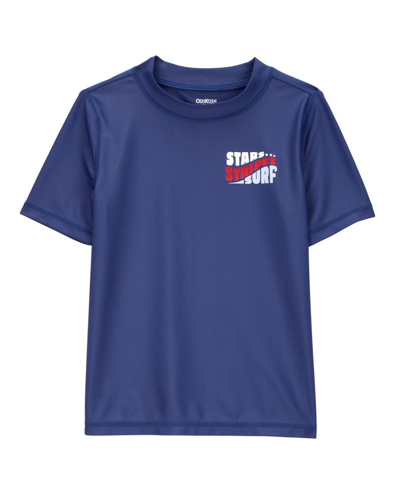 Kid Fourth of July Short Sleeve Rashguard - Navy, image 1 of 4 slides
