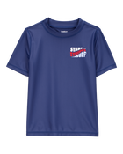 Kid Fourth of July Short Sleeve Rashguard - Navy, image 1 of 4 slides