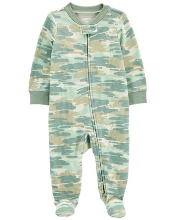 Baby Camo 2-Way Zip Thermal Sleep & Play Pajamas, 
