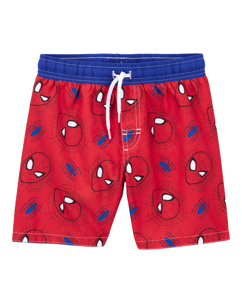 Kid Marvel™ Spider-Man Swim Trunks - Red/Blue, image 1 of 3 slides