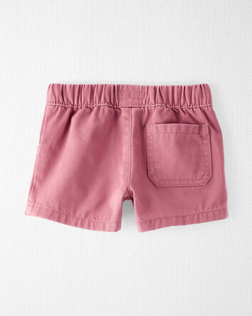 Baby Organic Cotton Drawstring Shorts in Dark Blush, 