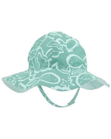 Baby Ocean Print Reversible Swim Hat, 