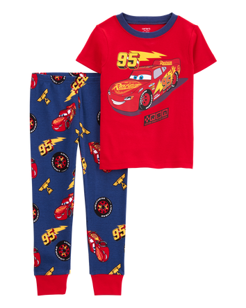 Toddler Cars Snug Fit Cotton 2-Piece Pajamas - Red, 