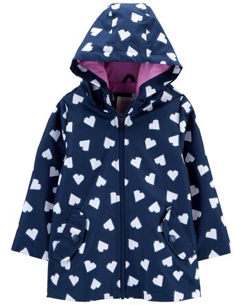 Toddler Heart Color-Changing Rain Jacket, 