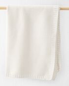 Baby Organic Cotton Signature Stitch Blanket in Cream, image 1 of 5 slides
