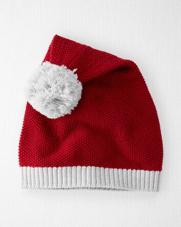 Toddler Organic Cotton Sweater Knit Santa Hat, 