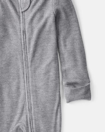 Baby Boy Solid PurelySoft Long-Sleeve 2-Way Zip Sleep & Play Pajamas - Grey, 