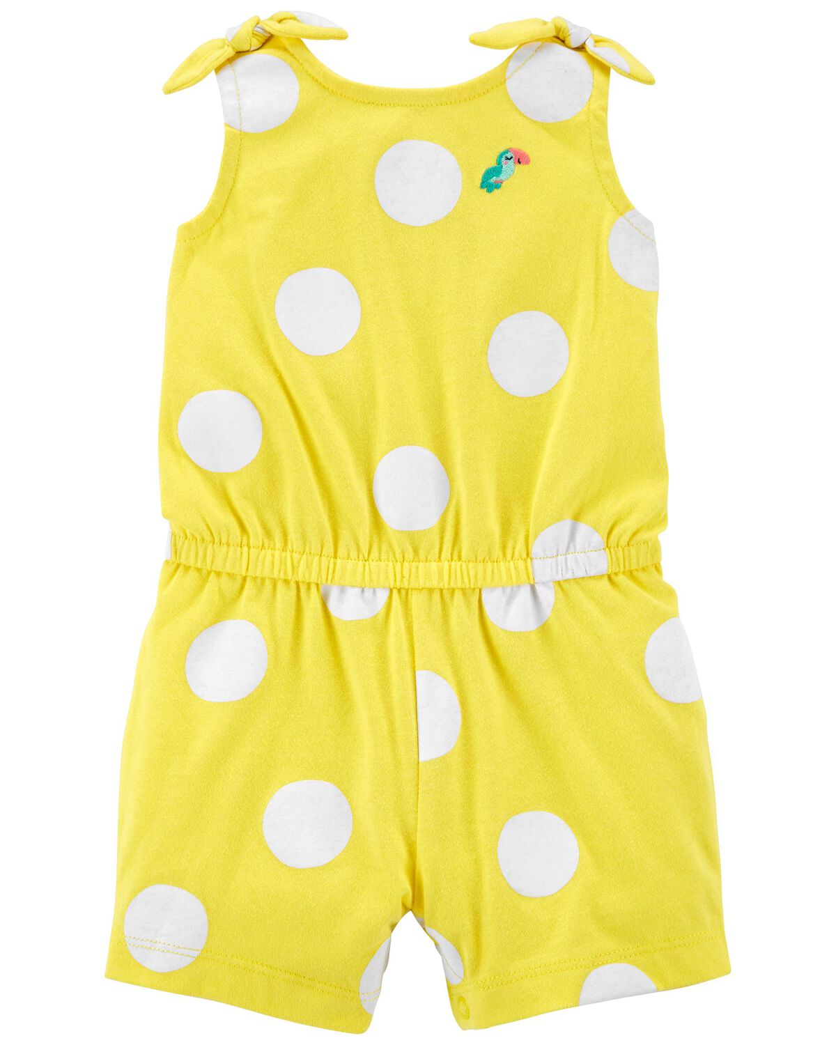 Yellow Baby Polka Dot Cotton Romper