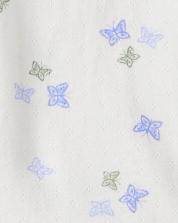 Baby Girl Butterfly Print Long-Sleeve Bodysuit - Ivory, 