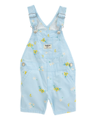 Toddler Girl Floral Shortalls - Blue, image 1 of 4 slides