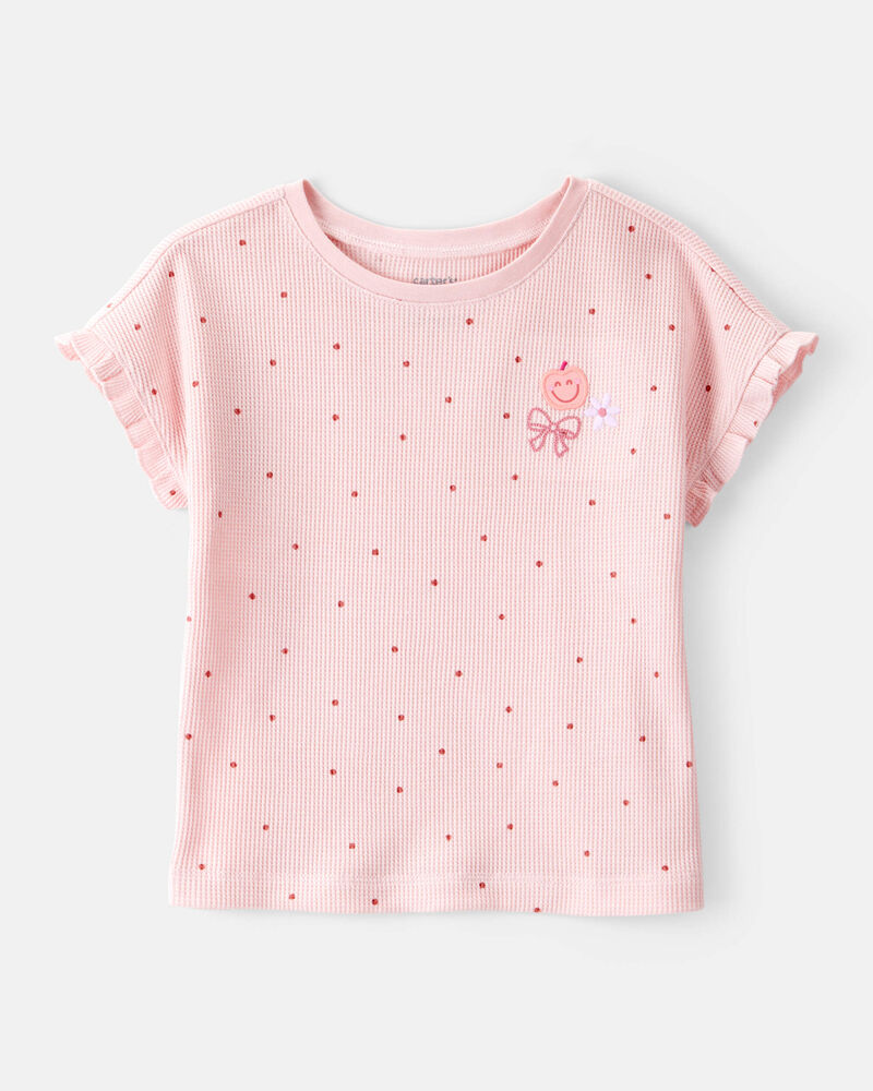 Toddler Girl Polka Dot Short-Sleeve Top - Pink, image 1 of 4 slides