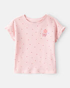 Toddler Girl Polka Dot Short-Sleeve Top - Pink, image 1 of 4 slides